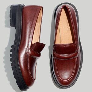 Madewell Chunky Lugsole Loafers (Cherry Wood), Size 8